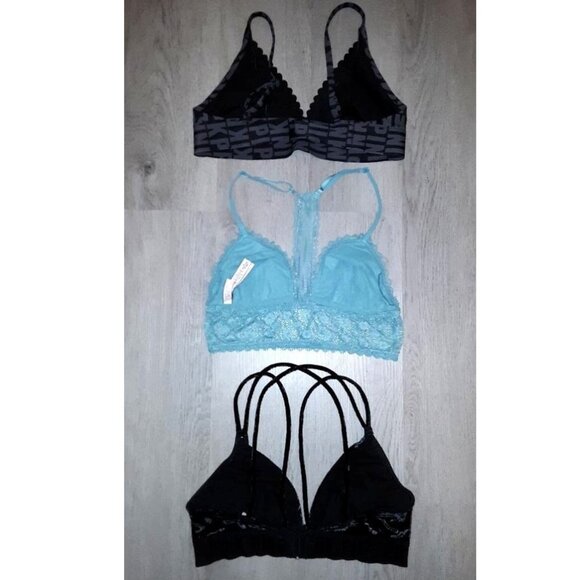 Lot of Victoria's Secret and VS PINK Bralettes Size Medium Lace Black Velvet - Picture 2 of 8